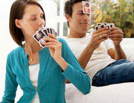 Couple playing cards