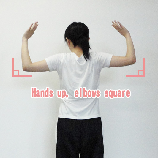 Hands up, elbows square
