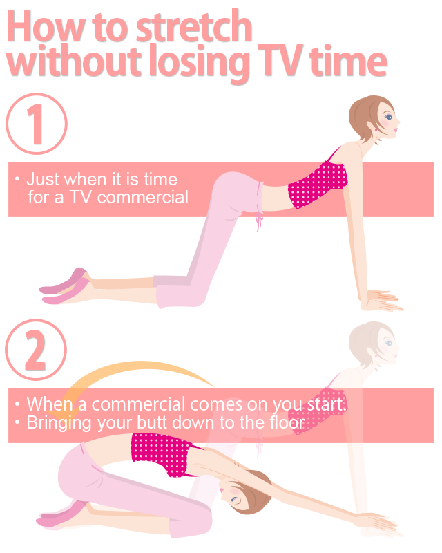 illustrated: how to stretch without losing tv time