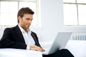 Man working on laptop