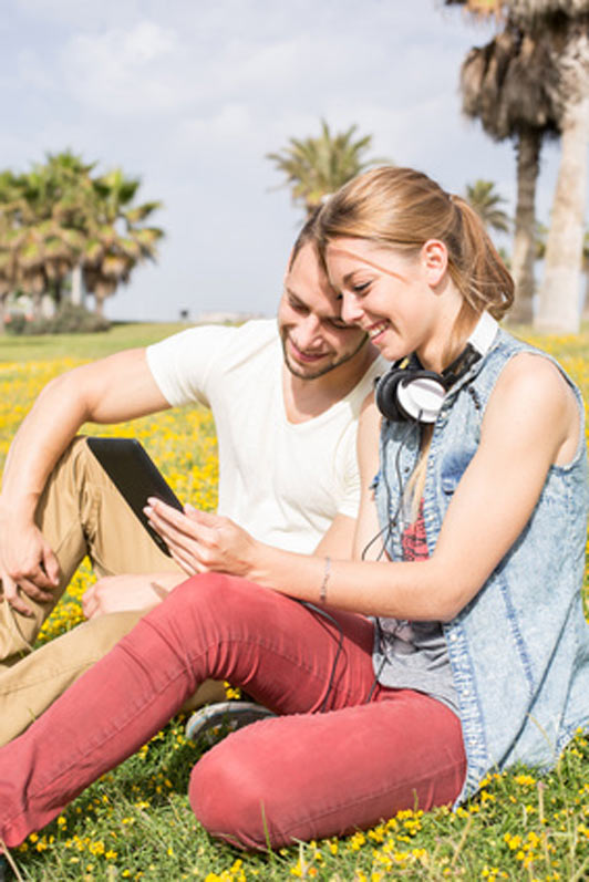 couple listening to music