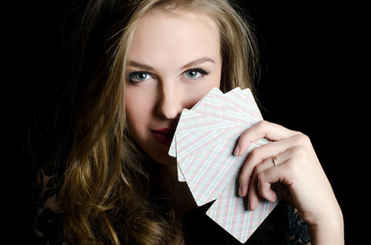 girl with cards