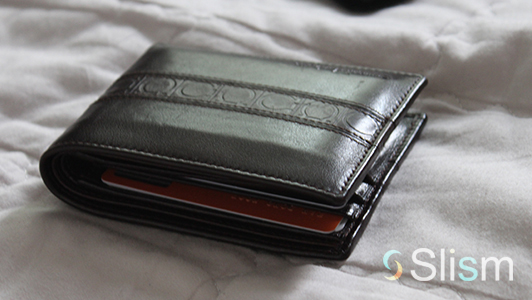 A black leather wallet