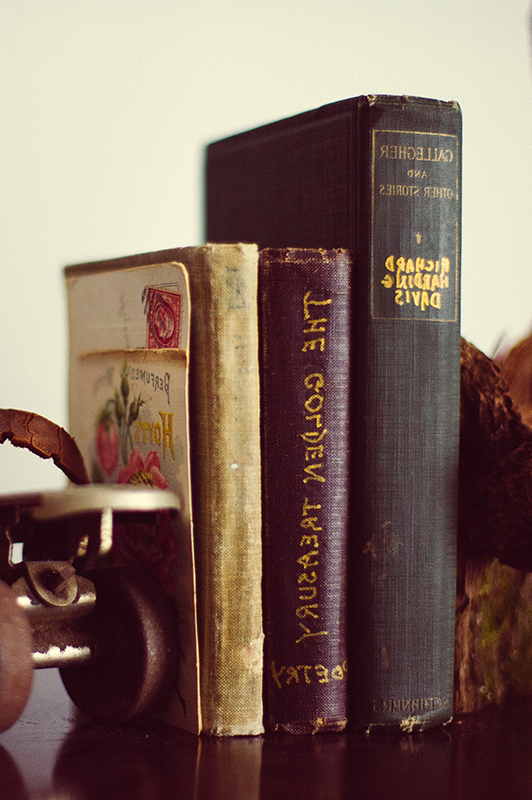 poetry books on a shelf