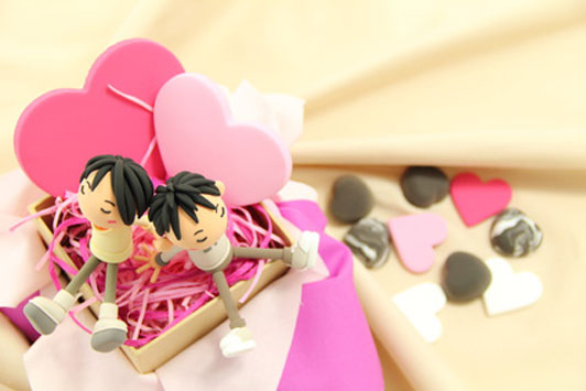 couple in candy box