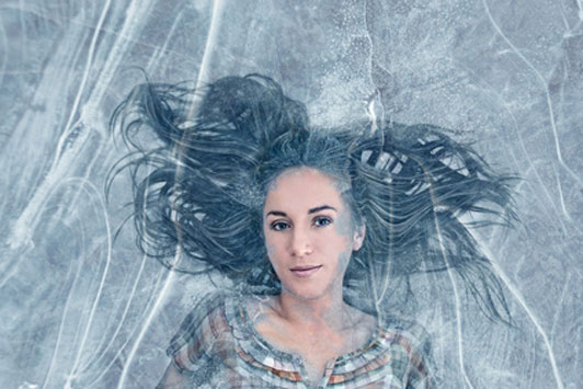 woman frozen in ice