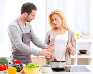 couple having a cooking argument