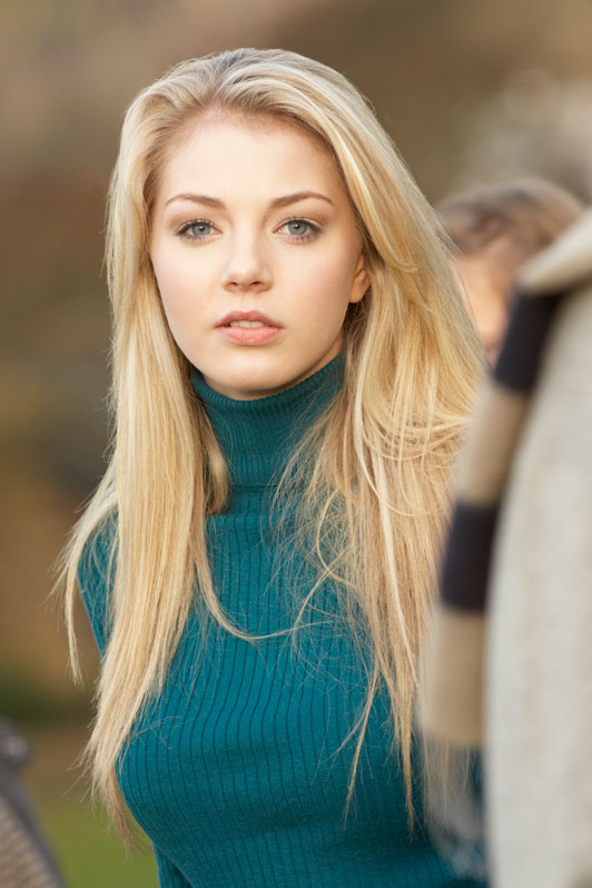 blonde young women in crowd