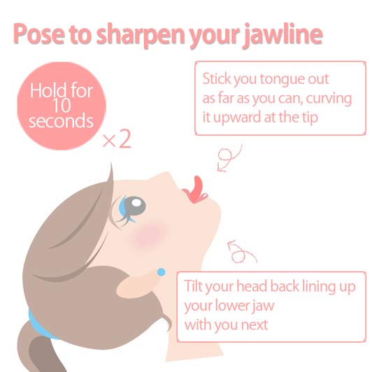 Face Yoga Pose to sharpen your jawline