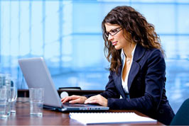 Woman working hard to be noticed