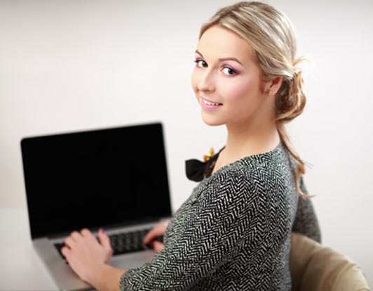 young woman on laptop computer