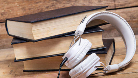 headset and books