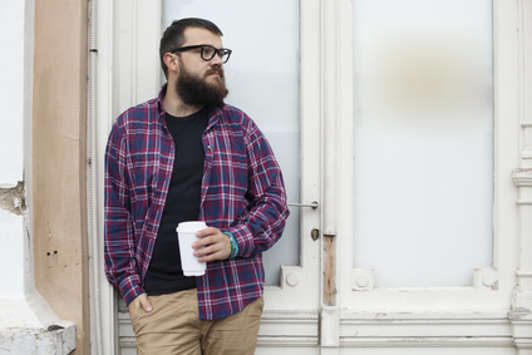 guy alone with cup of coffee