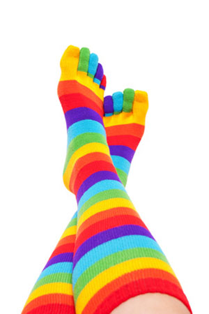 rainbow toe socks