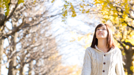 girl going for a walk outdoors