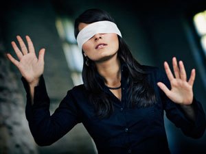 Woman with blindfold