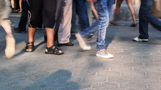 crowd of people feet