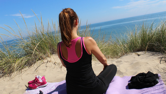 meditation by the beach