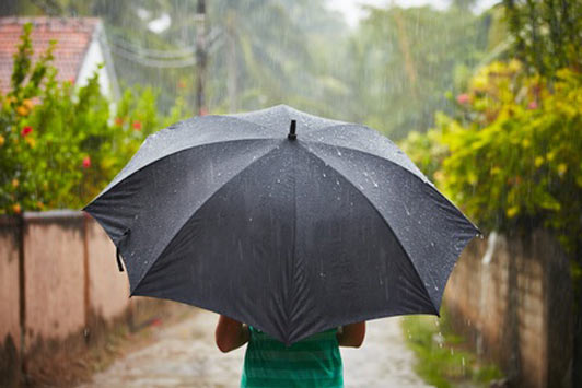 girl under umbrella