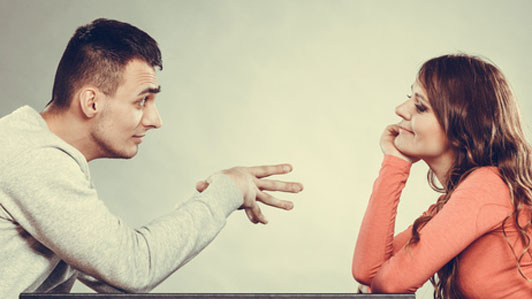 guy and girl talking