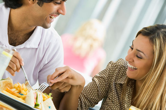 couple eating together