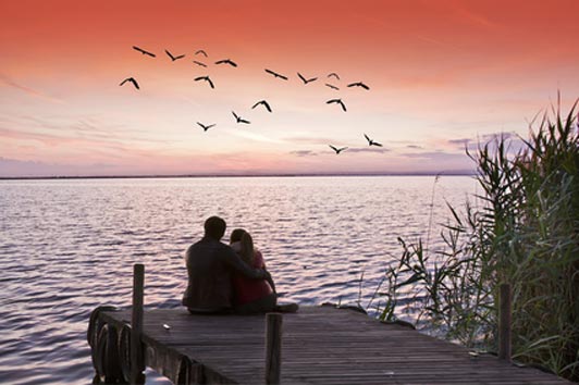 couple watching sunset