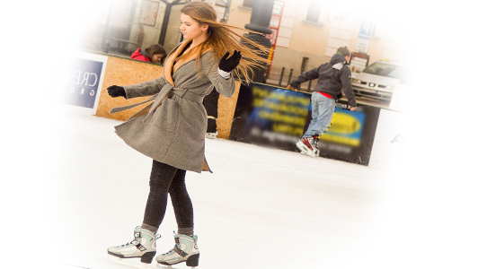 a girl skating on ice