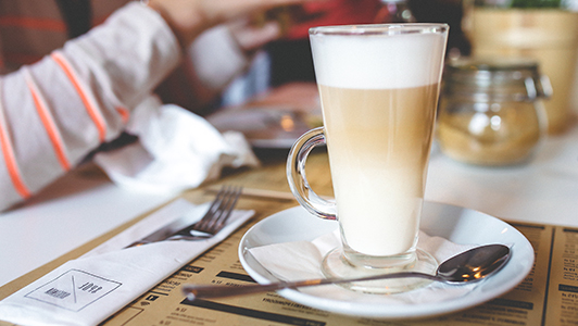 A latte in a caffe.