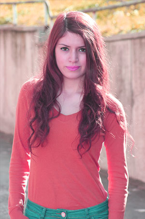 long wavy hair young woman