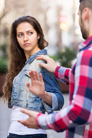 woman saying no to a man