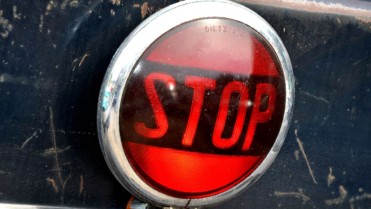 Red sign saying stop