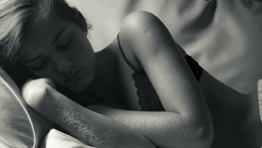 young woman sleeping.