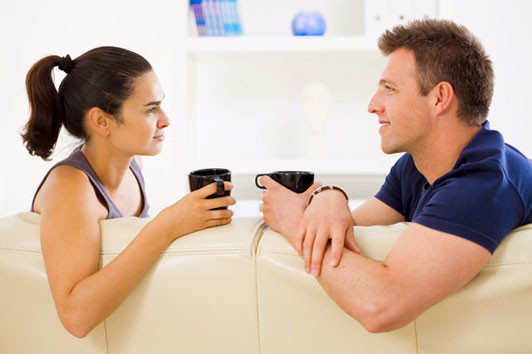 couple talking over coffee