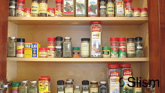 shelves with spices