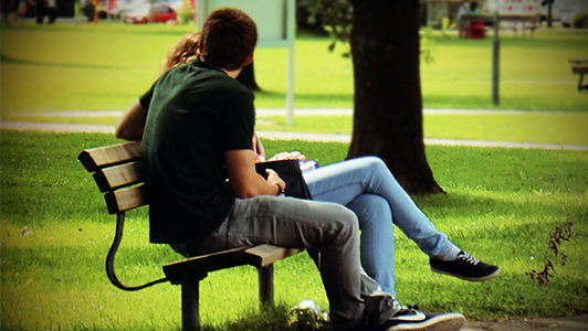 couple on bench