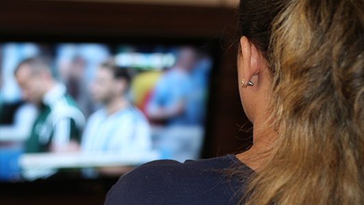 Girl watching TV.