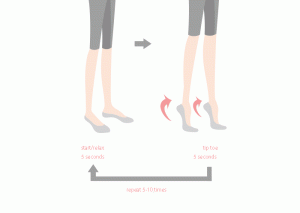 illustration of a woman doing toe raises