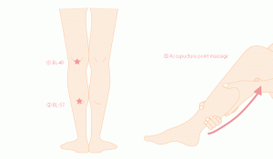 illustration show pressure points in leg