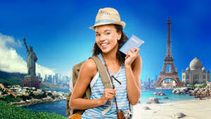 Girl holding a plane ticket.