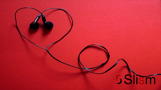 earphones forming a heart
