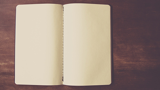 Blank sheets of a notebook