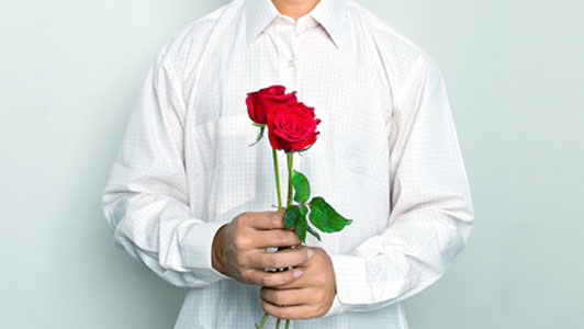 guy with roses