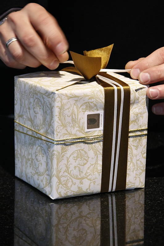 carefully wrapped present