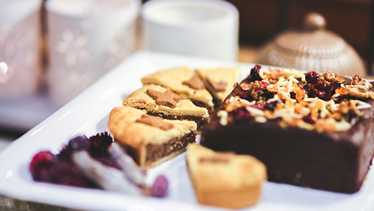 Couple having a dessert bar for Valentine's Day