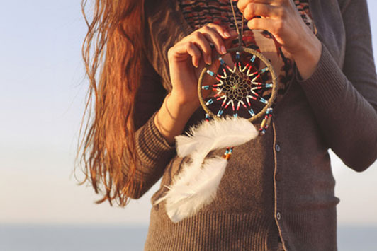 woman and dream catcher