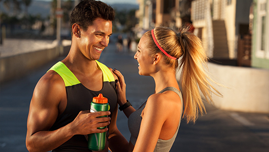 Couple working out together.