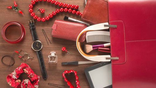 red purse accessories