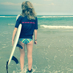 girl with surf board
